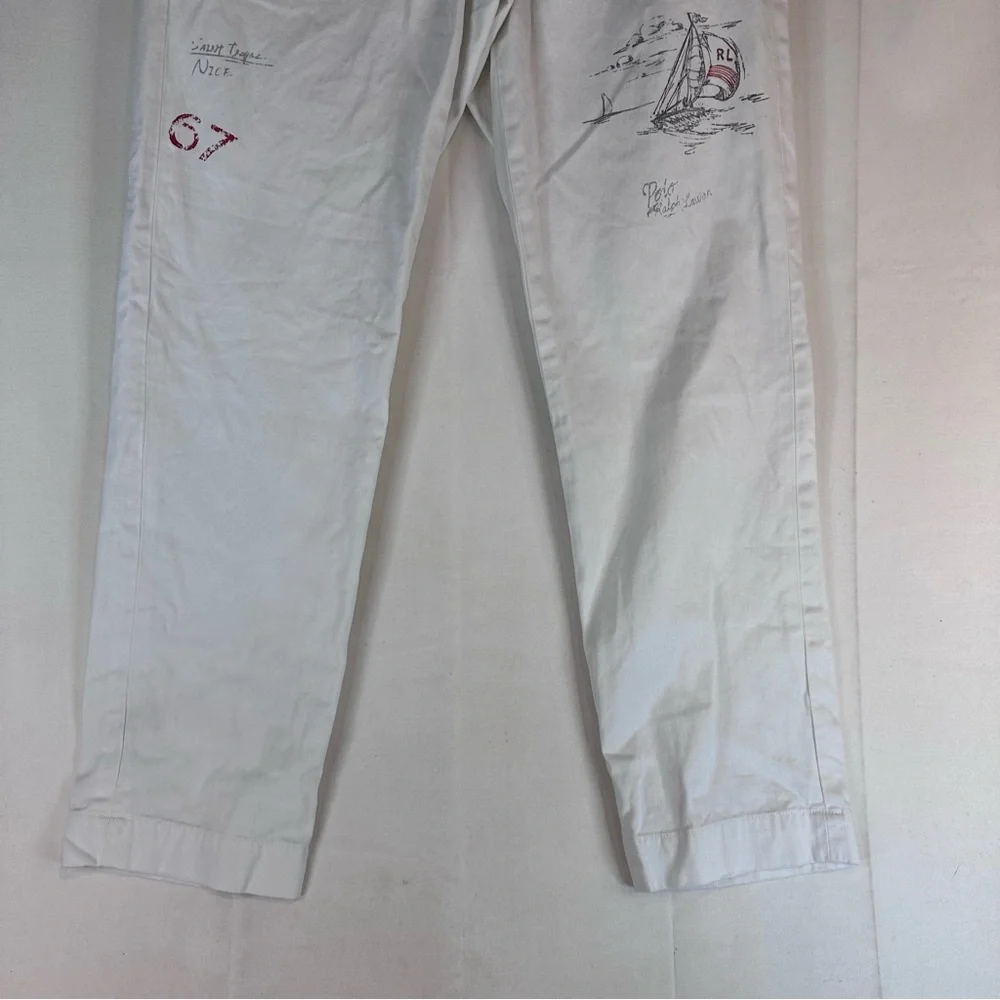 POLO RALPH LAUREN Men’s Size 30x30 Pant Khakis Straight Fit Graphic Art Design